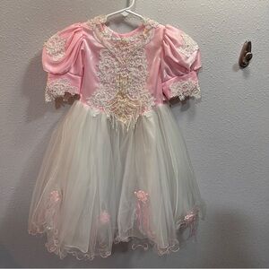 Vintage Pink Beaded Cupcake Pageant Dress Size 4